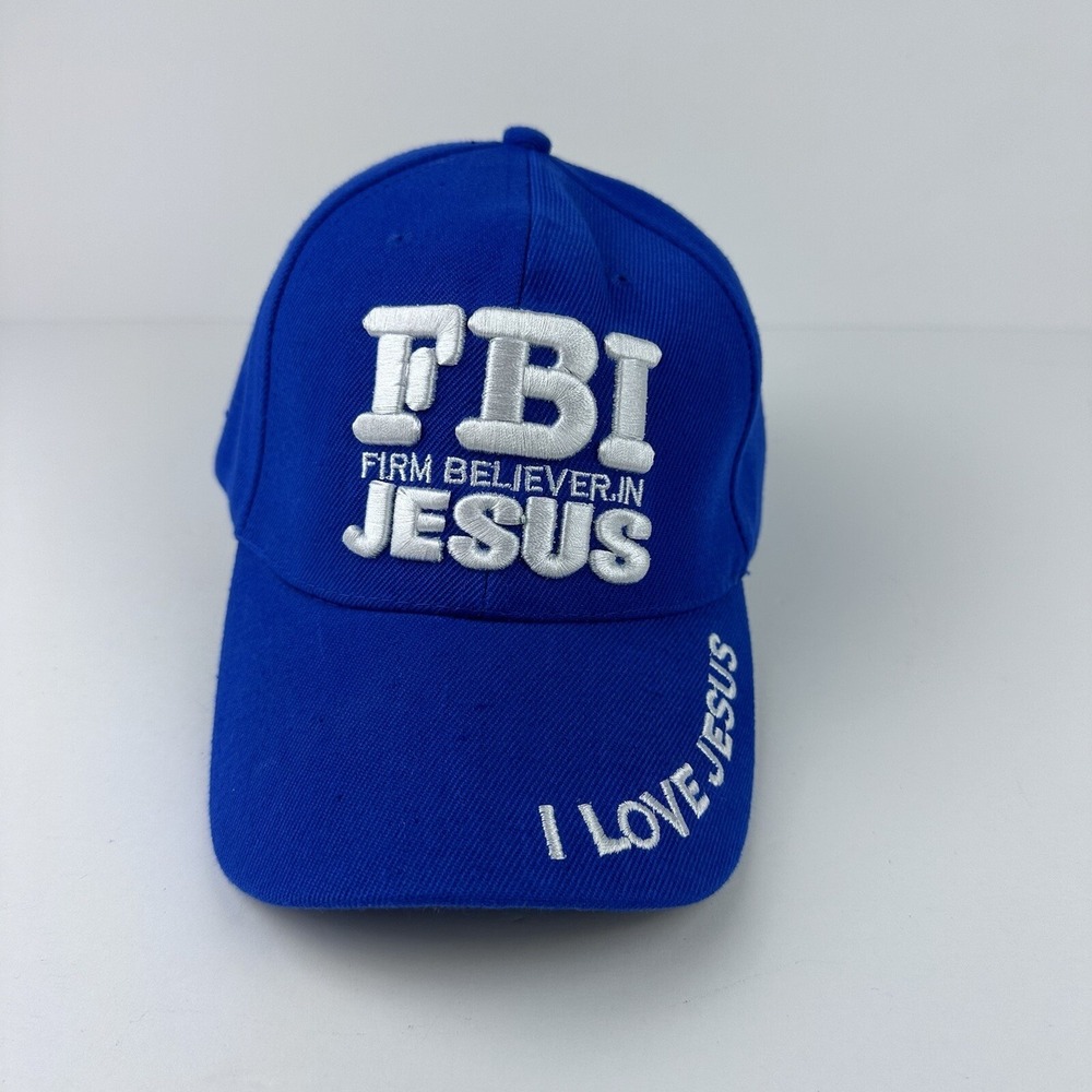 Firm Believer In Jesus FBI Christian Hat Ball Cap I Love Jesus‎ Blue White